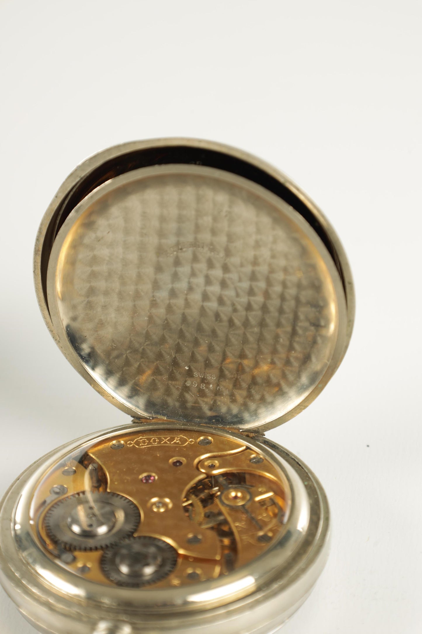 Doxa Vintage Pocket Watch in a Silver Watch Stand early 20c