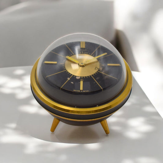 Jaeger Tripod-UFO 8-days alarm table clock