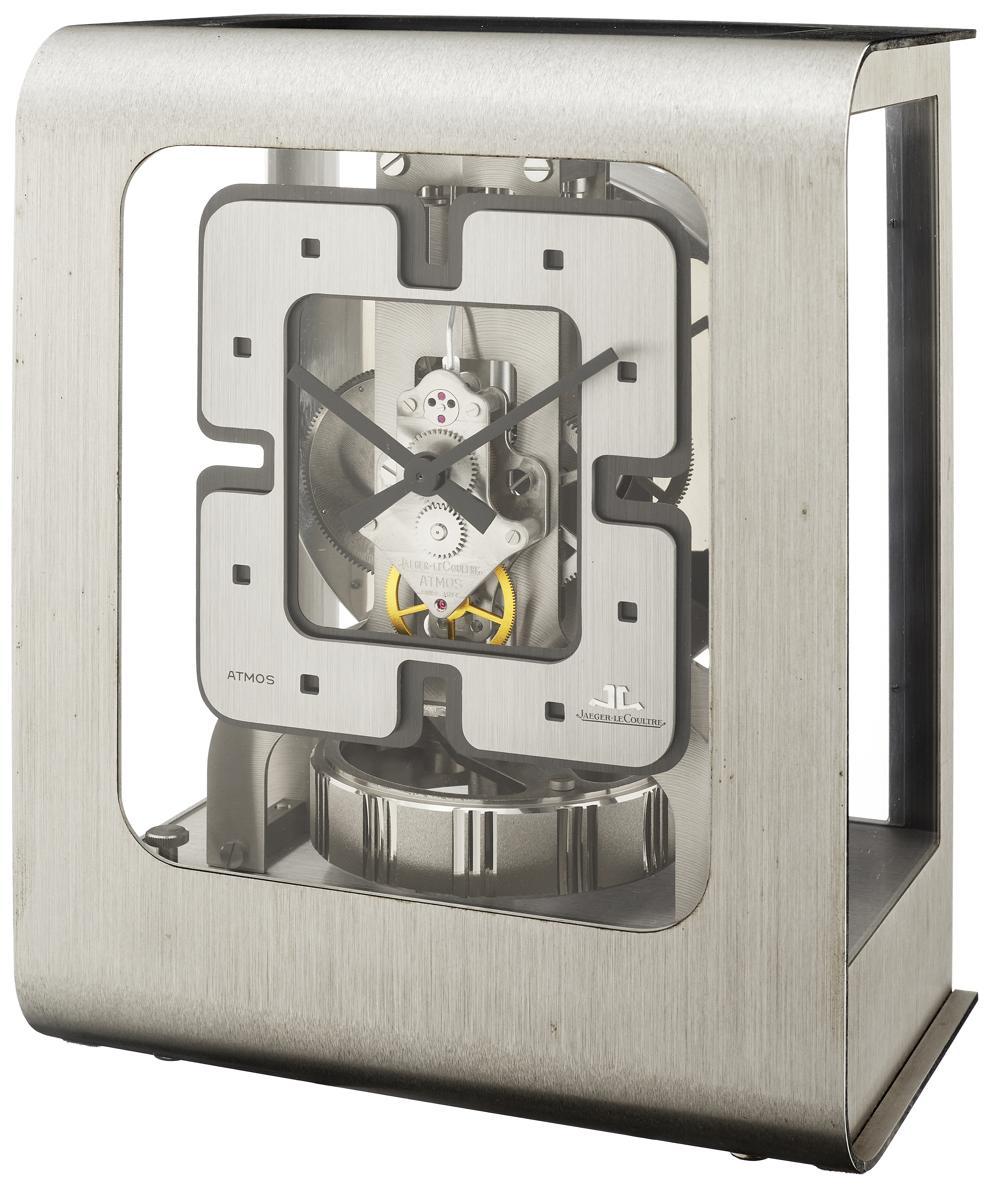 Jaeger-LeCoultre Vintage Atmos "Luigi Colani" ca 1975 in steel with its original box Rare