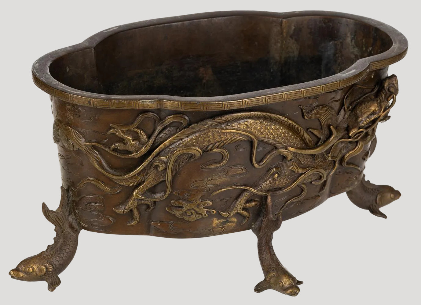 Japan 1900' Important Patinated Bronze Jardiniere
