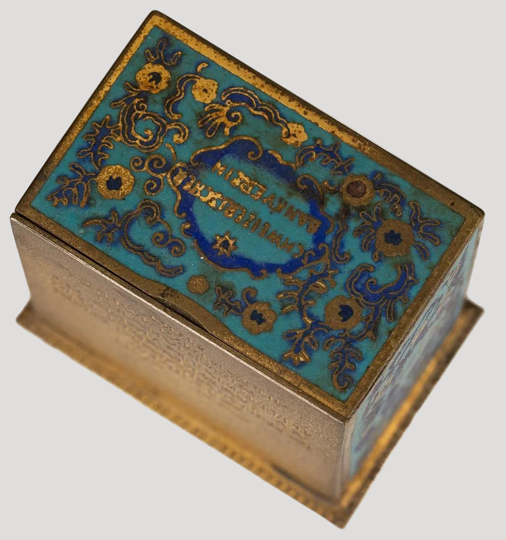 Zenith Rare Historical Art Deco Enameled Desk Clock ca 1920' with original box ,Commemorating 50th anniversary of the Swiss Bank Corporation
