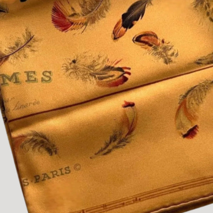 Hermès 'Plumes' silk scarf