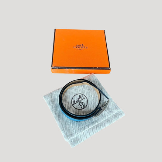 Hermes bracelet, luxury, Hermès blue double tour bracelet