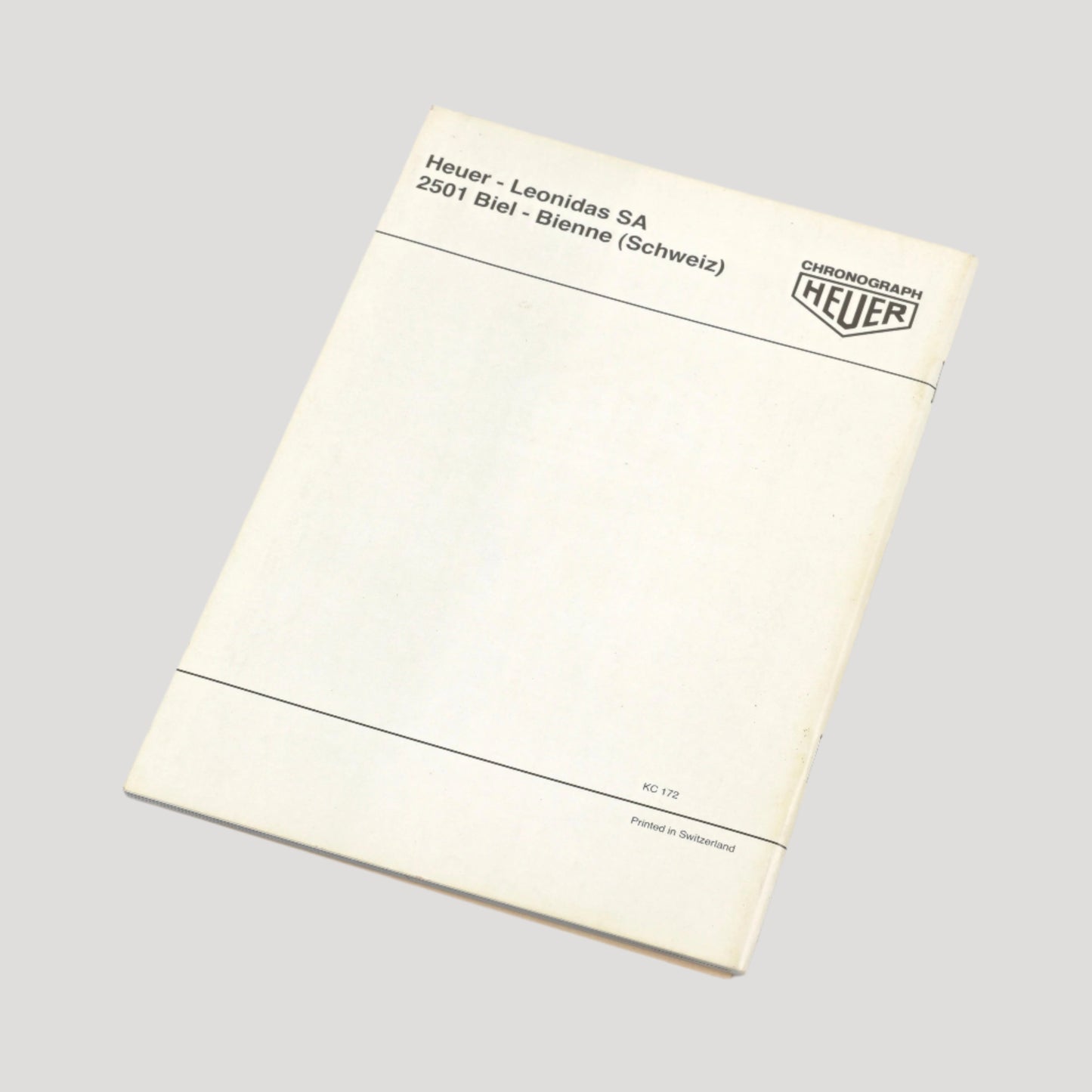 Heuer "Chronographs" Heuer - Leonidas, Catalog Book in German, with price list 1973