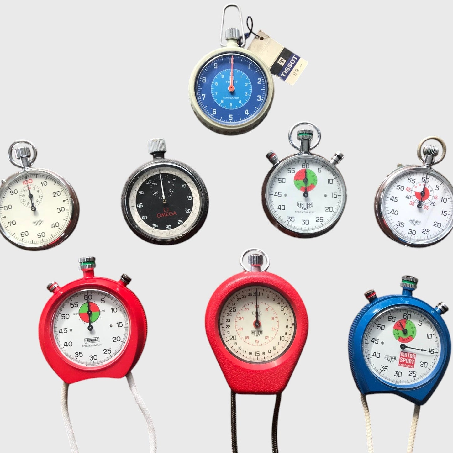 Heuer & Omega Rare Vintage Stopwatches (8 watches) Collection