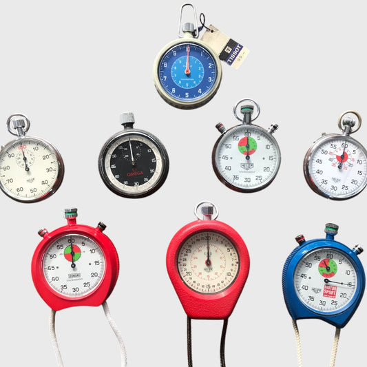 Heuer & Omega Rare Vintage Stopwatches (8 watches) Collection