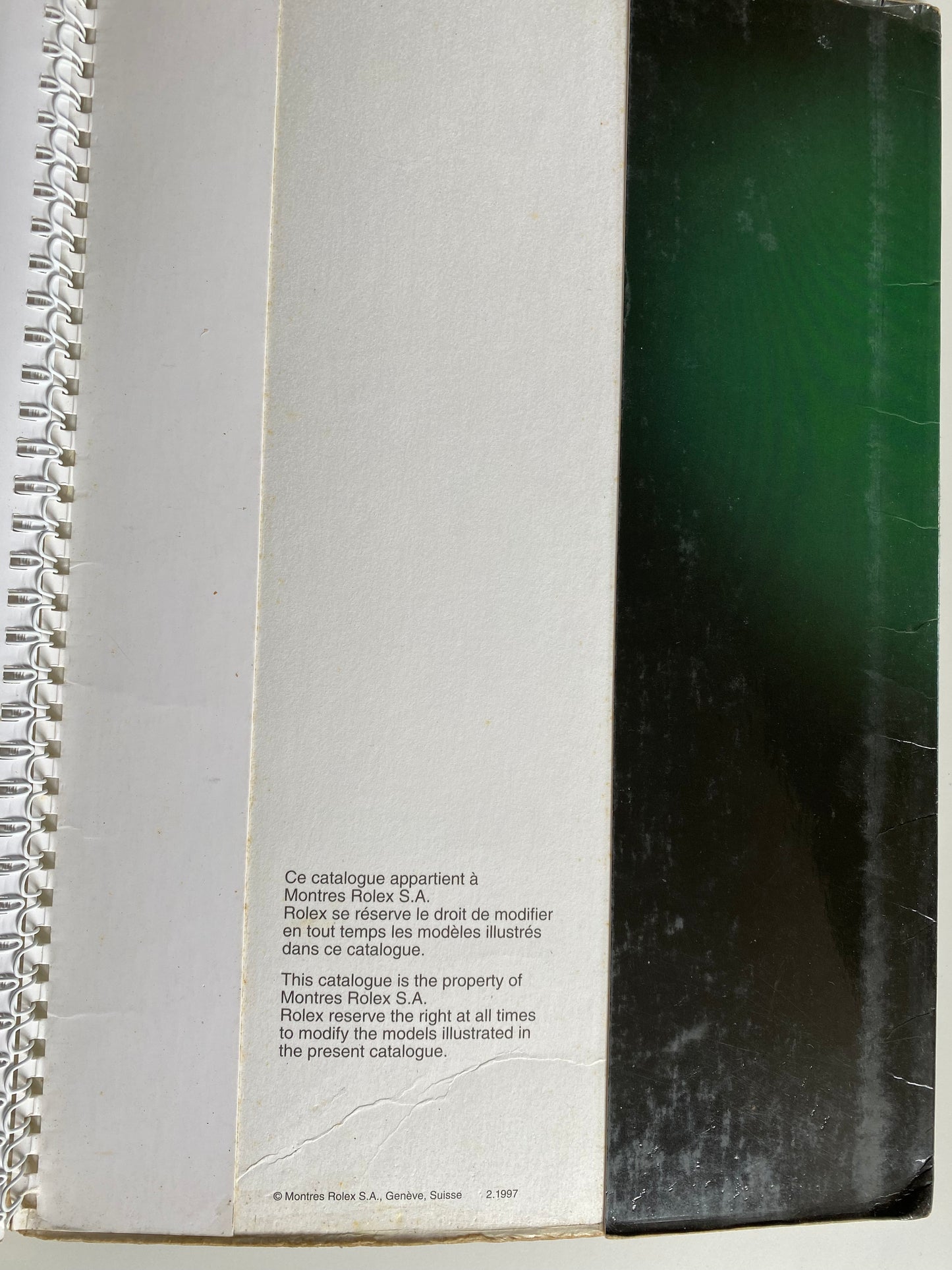 Rolex General Catalogue 1997 for Official Retailer Very Rare with all Dialls, Bracelets details