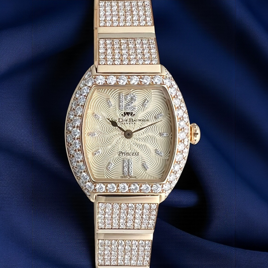 Fine & Rare Van Der Bauwede Genève 'Princess' 18k Gold full diamonds Automatic