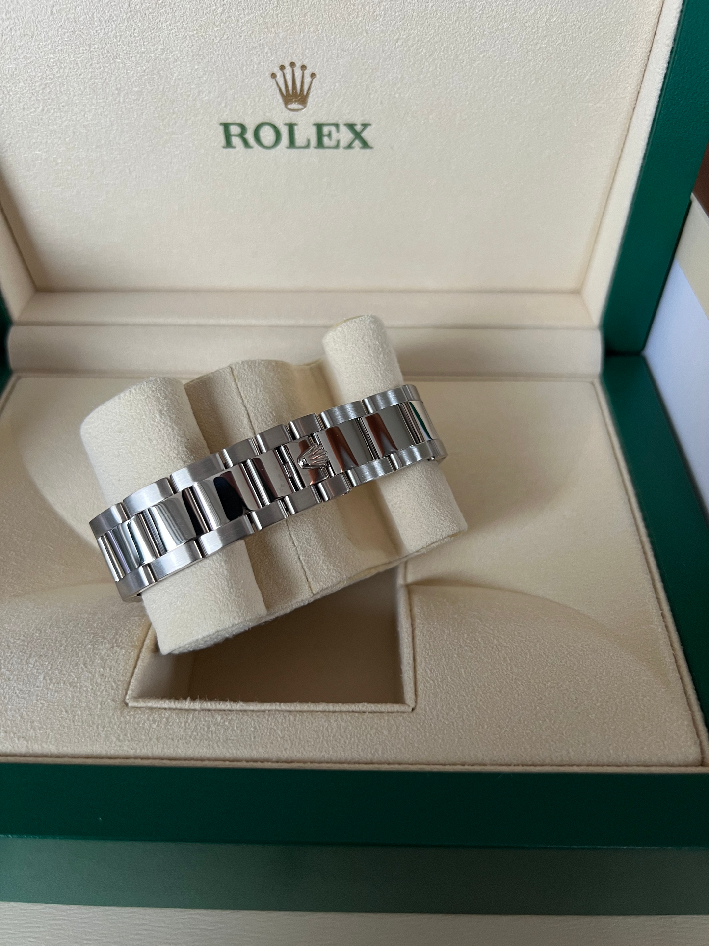 Rolex Day-Date 18K White Gold Blue Wave Dial Rare Ref. 118239, Full Set