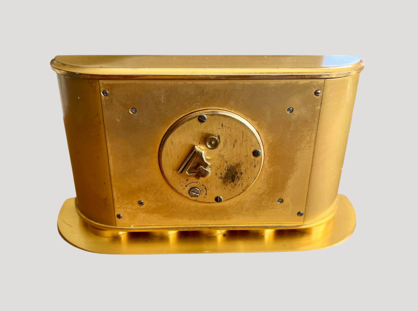 Imhof Swiss gilt brass desk clock