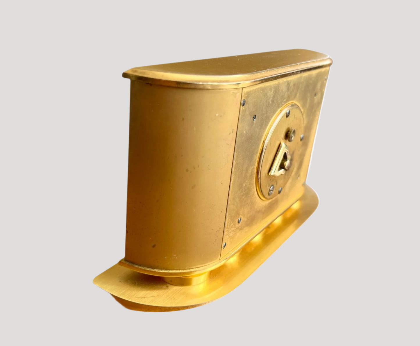 Imhof Swiss gilt brass desk clock