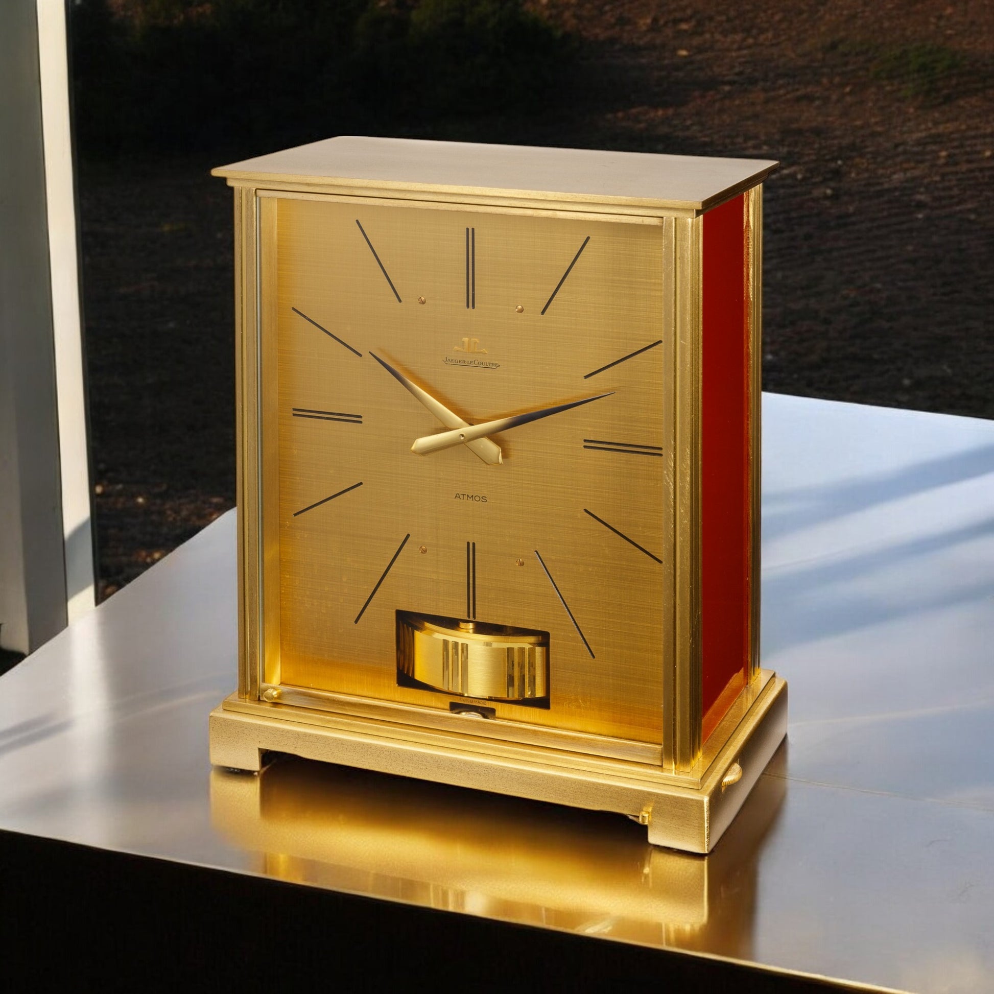 Jaeger-LeCoultre Atmos Linen Dial Bordeaux