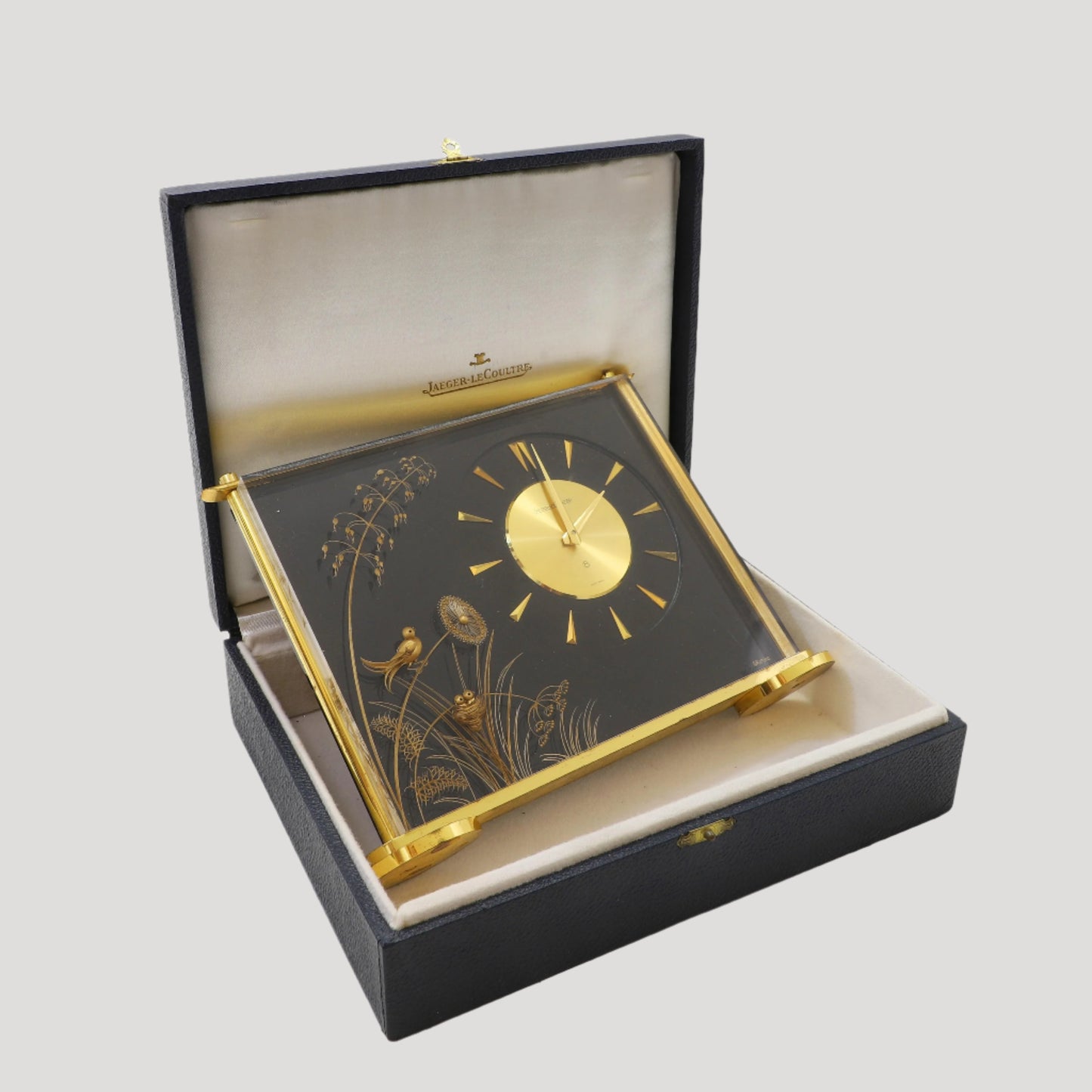 Jaeger-LeCoultre Marina Artwork Desk Clock 1970' Rare