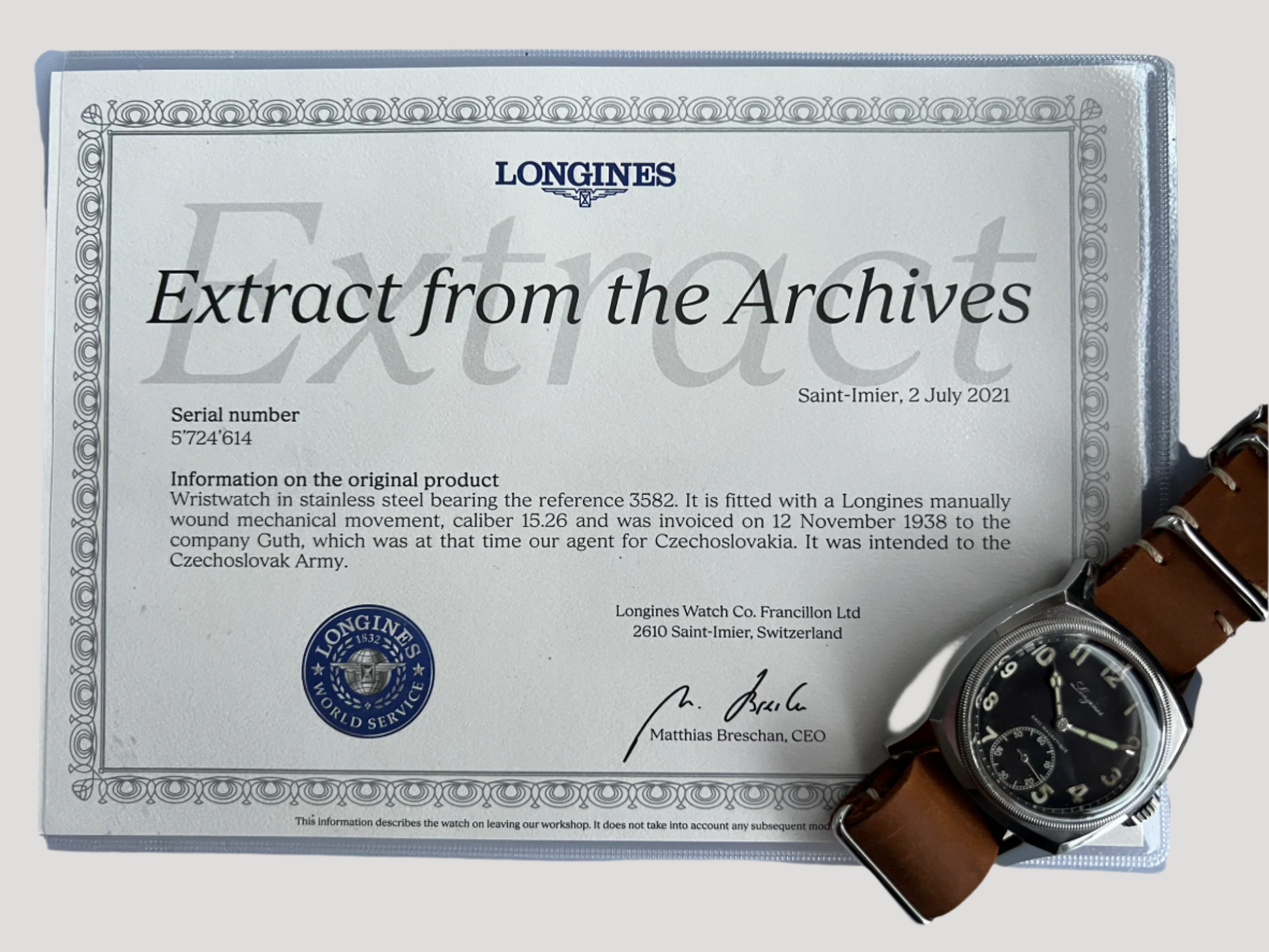 Longines Majetek 3582 Big Turtle Military