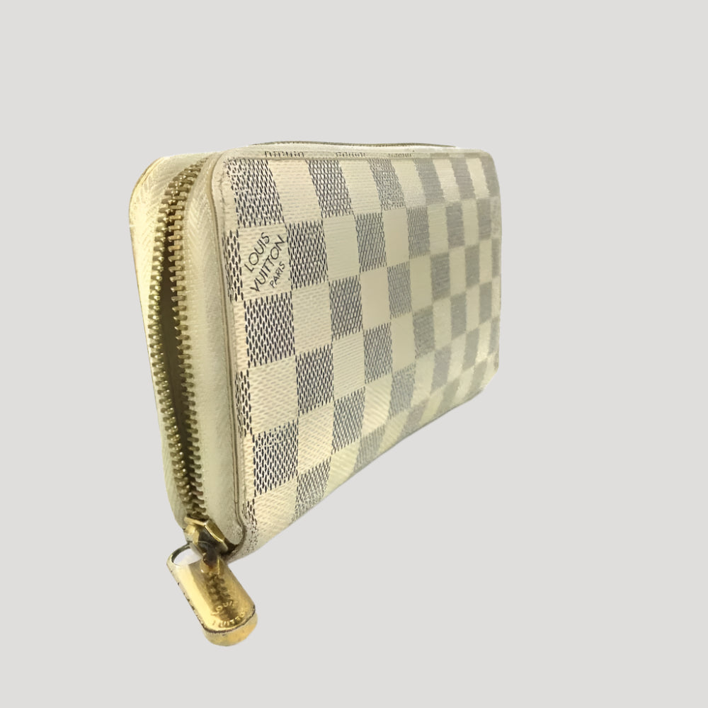 Louis Vuitton Damier Azur Zippy Zip around white long wallet / portefeuille