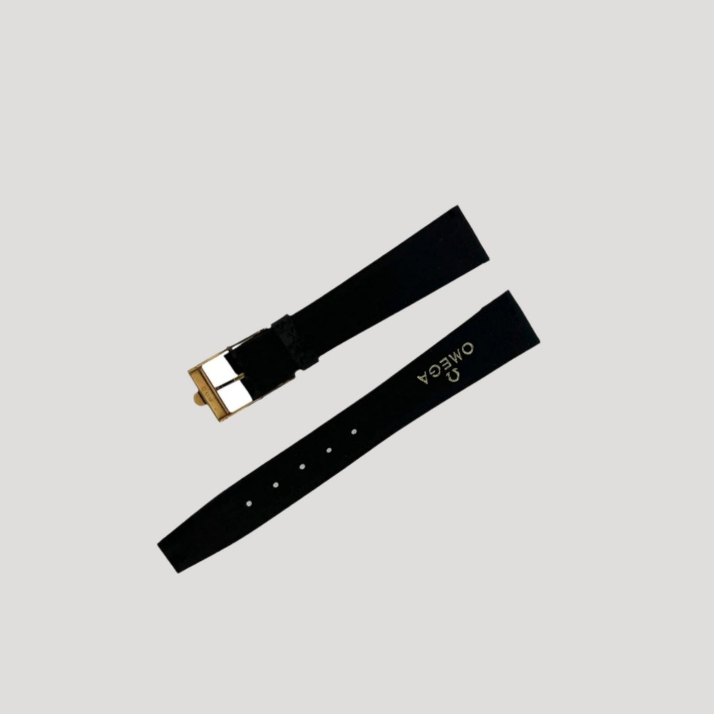 Omega Croco Black Leather Bracelet with buckle