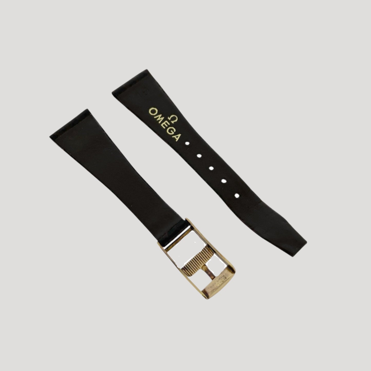 Omega New Brown Croco Leather Bracelet/Band/Strap 19 mm with golden buckle