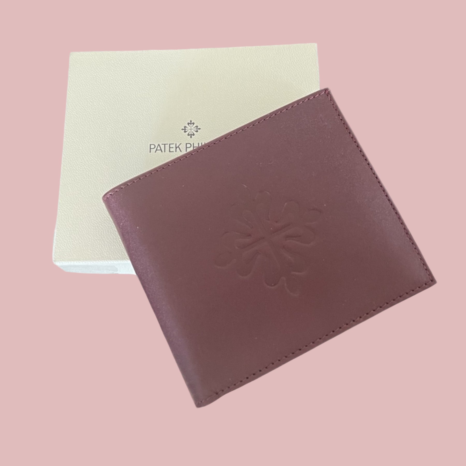 Patek Philippe NOS Vintage Burgundy Leather Wallet/ Portemonnaie/Portefeuille