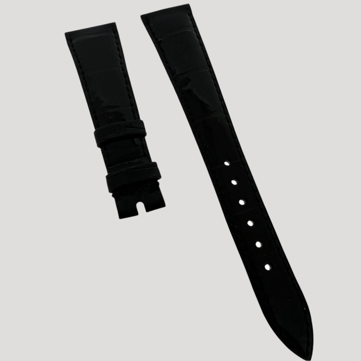 Patek Philippe New Black Croco Band / Bracelet / Strap 19/14 mm