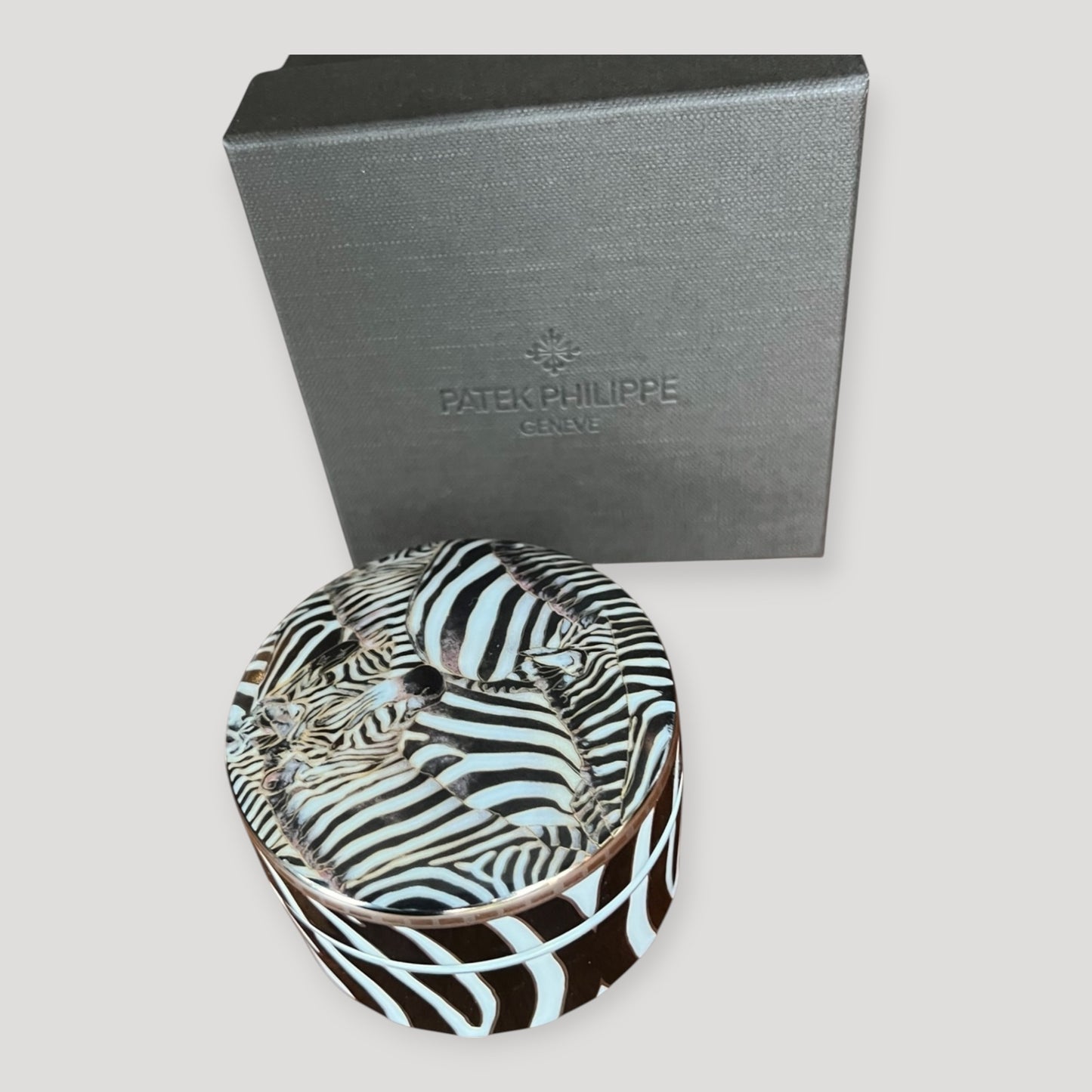 Patek Philippe ' Limoges Porcelain Zebra Trinket Candy Box NEW Collection 2023