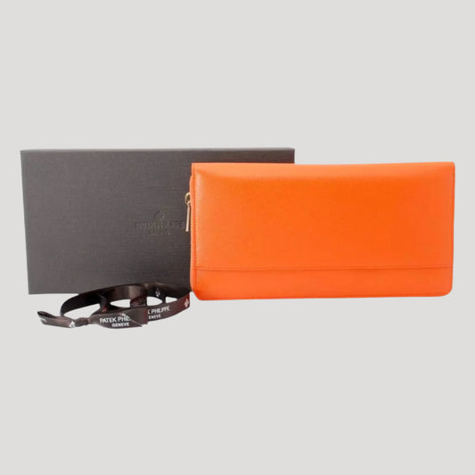 Patek Philippe New Grand Portefeuille/Portemonnaie/ leather Orange Wallet Lady