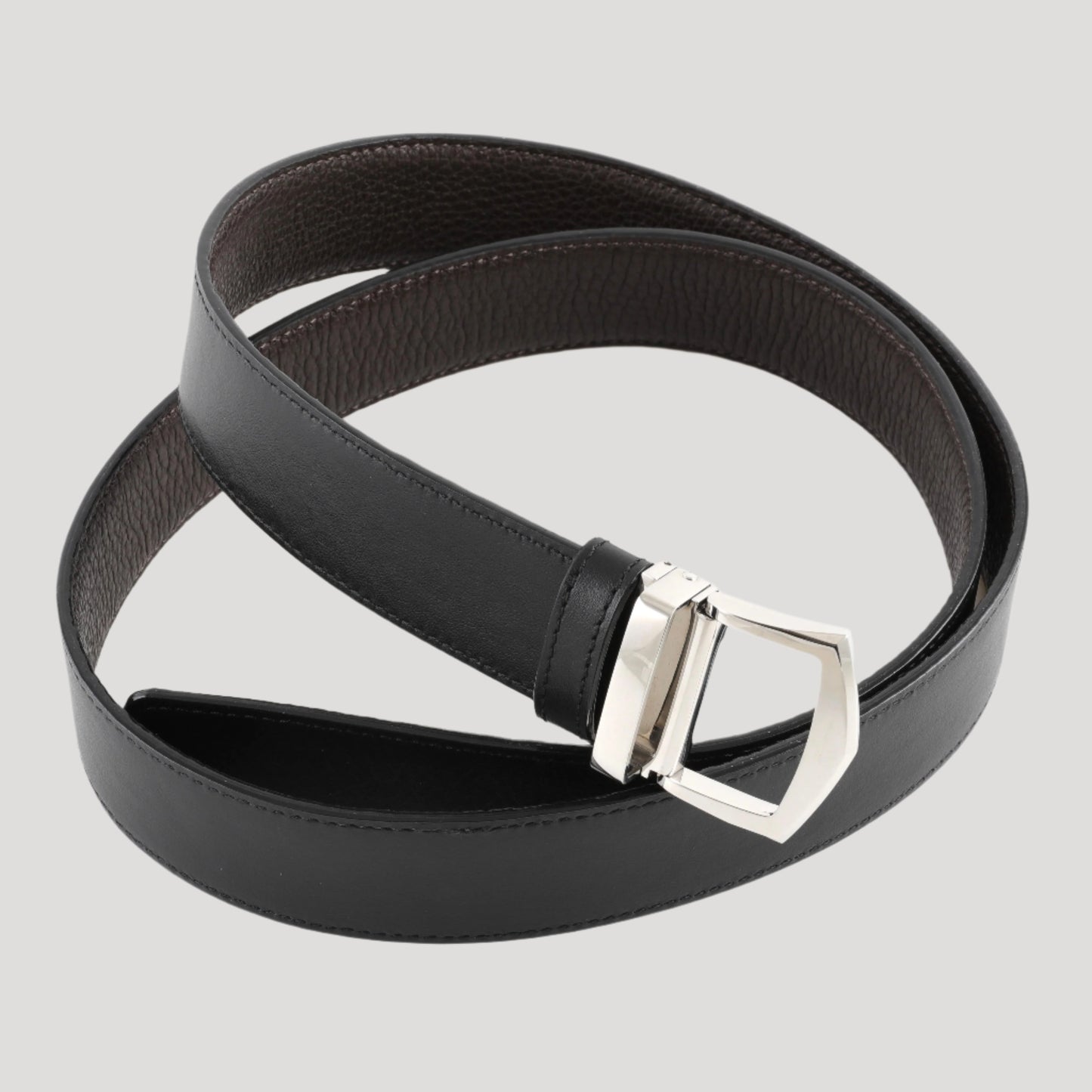Patek Philippe New brown and black leather reversible and adjustable belt band ceinture in its Patek box