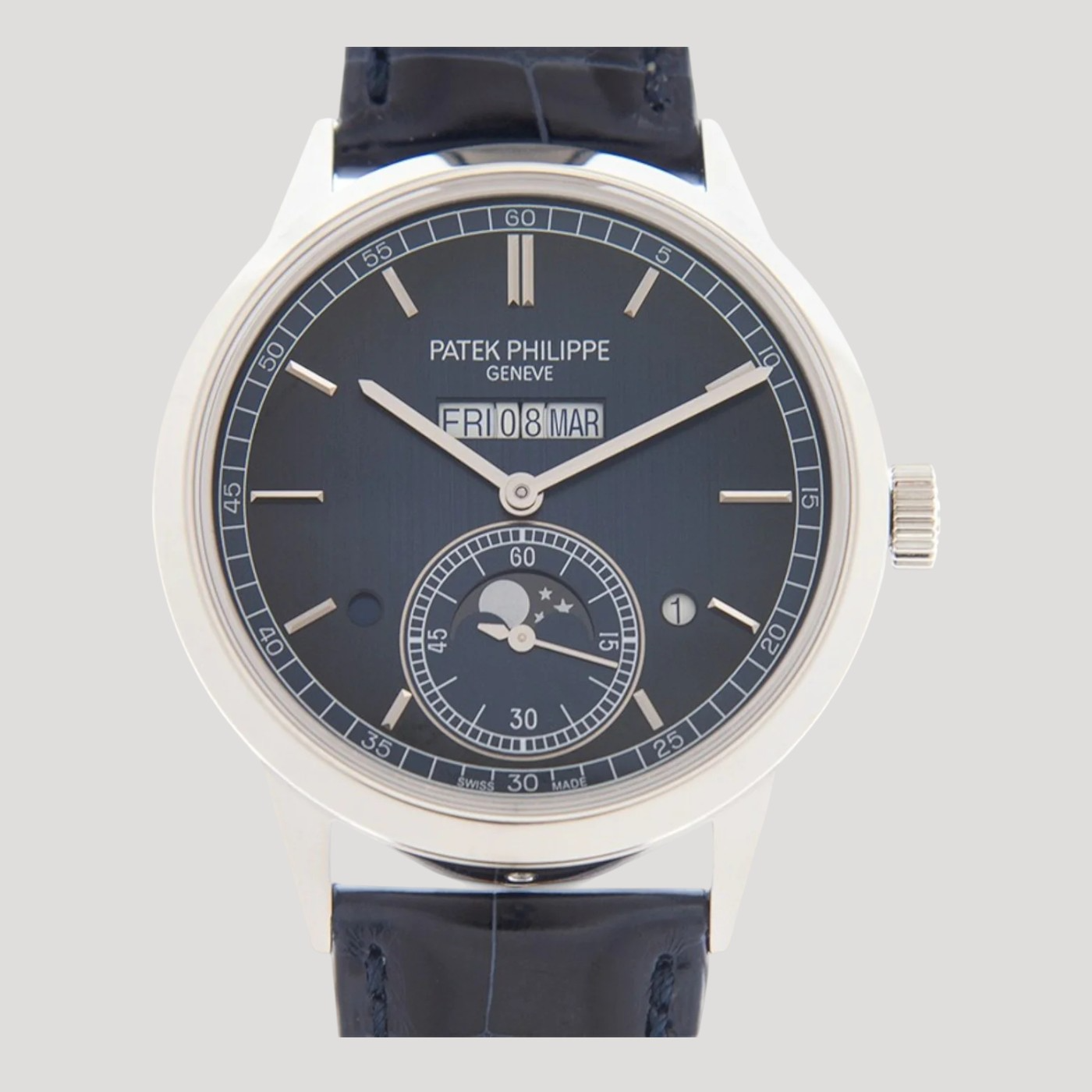 Patek Philippe Perpetual Calendar 5236P In Line Perpetual Calendar Platinum Blue Dial 5236P New Full Set-001