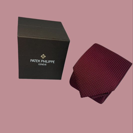 Patek Philippe Tie in Bordeaux Silk, in  its Patek box