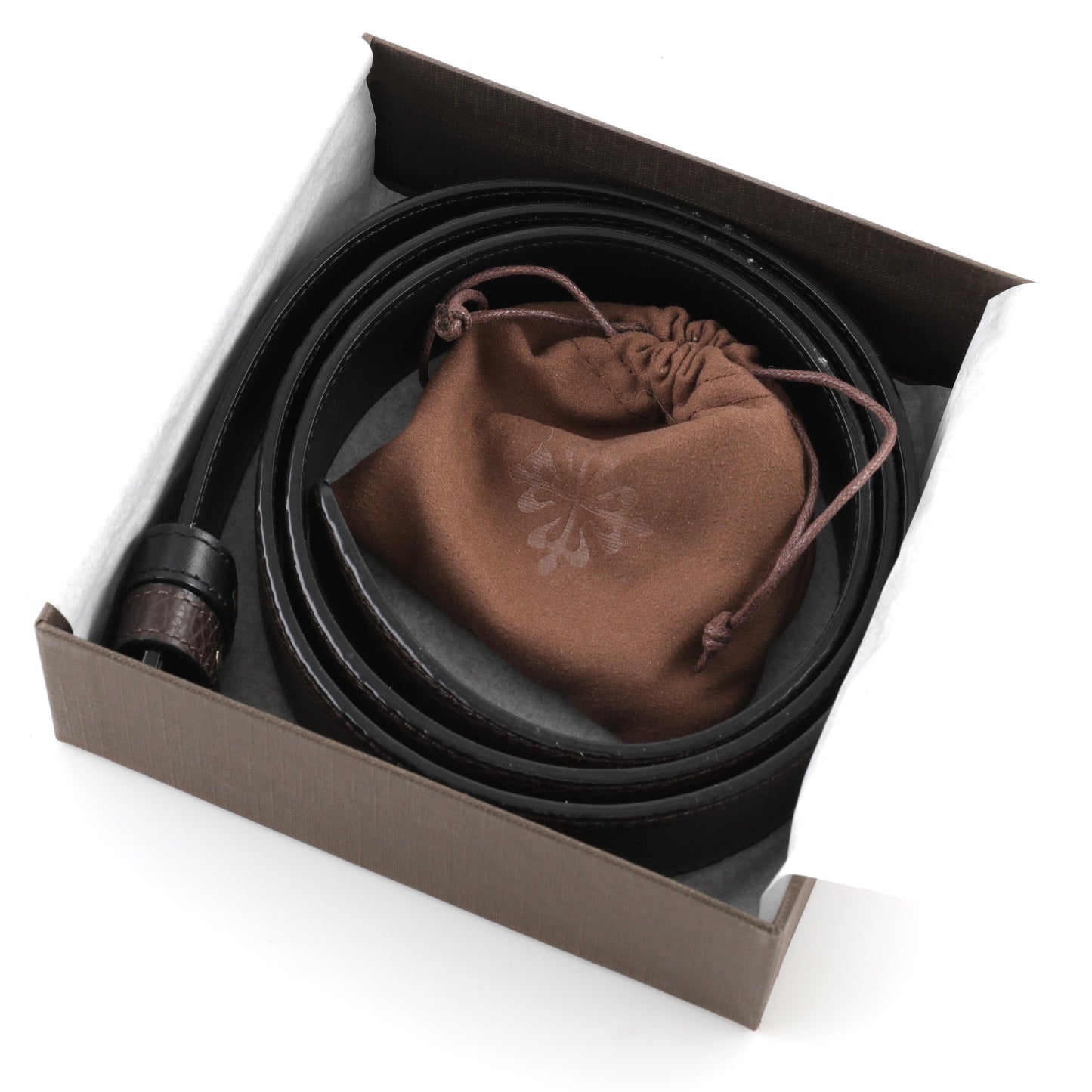 Patek Philippe New brown and black leather reversible and adjustable belt band ceinture in its Patek box