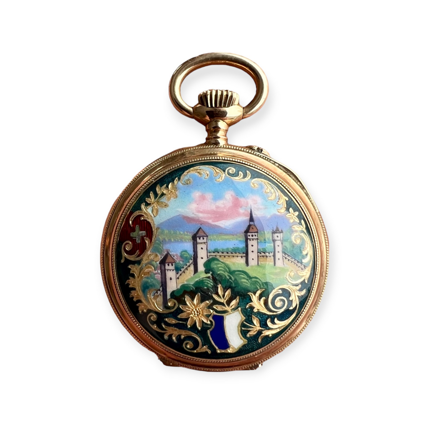 Vacheron Constantin 18k Gold Pendant & Pocket Watch Taschenuhr / Montre de poche Handpainted year 1901