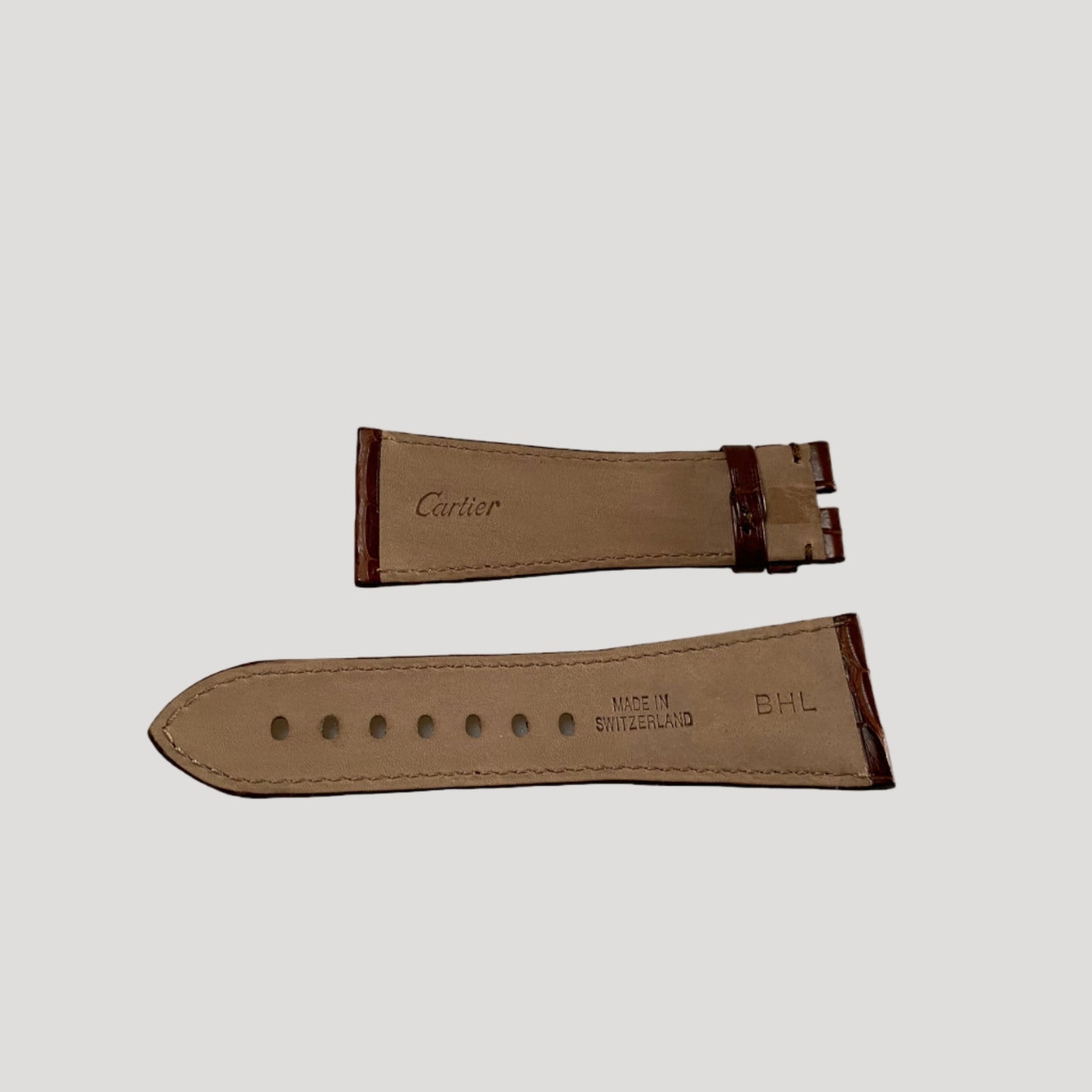 Cartier New Brown Croco Leather Bracelet/Band/Strap 28 mm