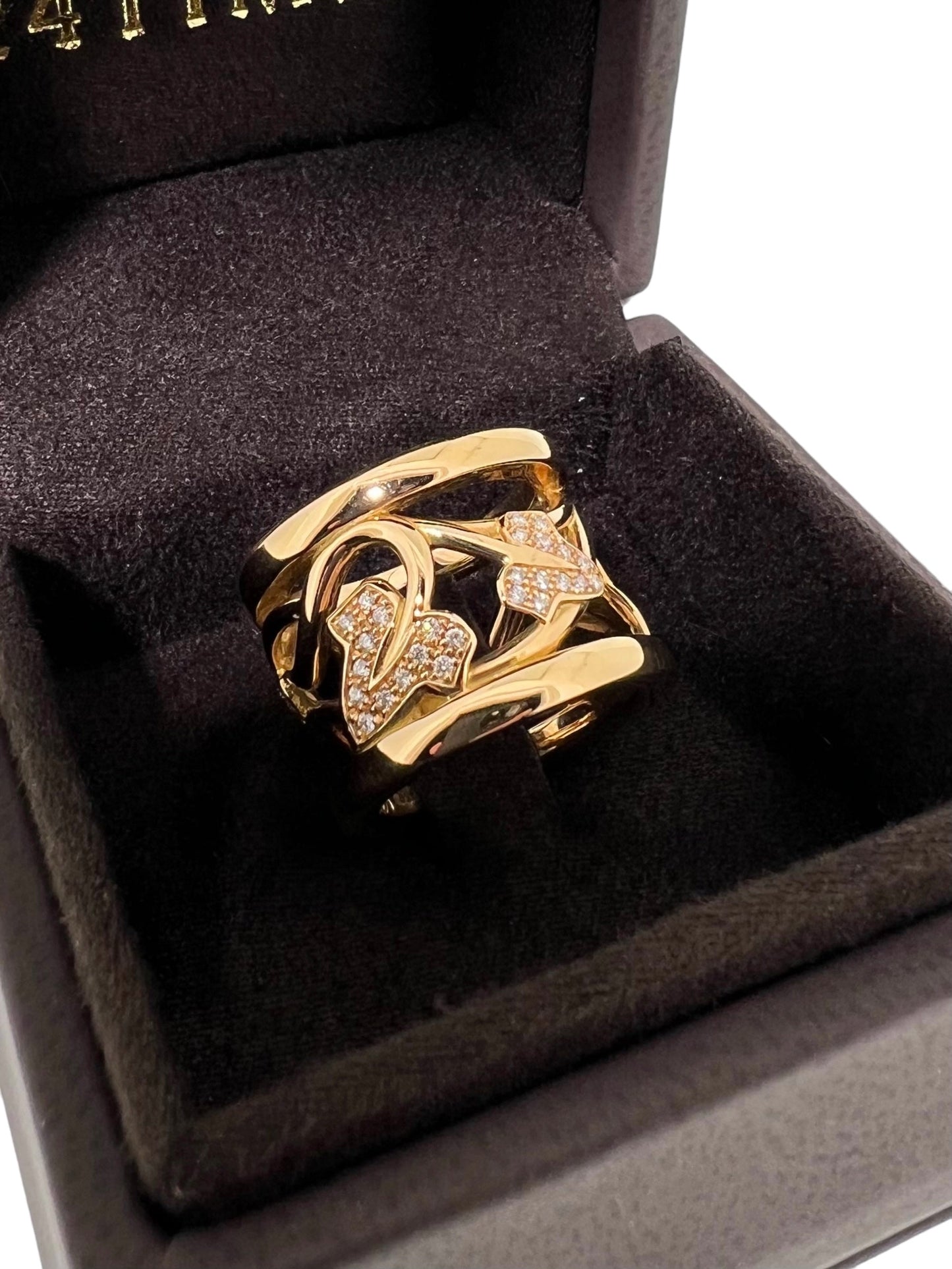 Modern 18k Gold Ring set with Diamonds NEW with certificate