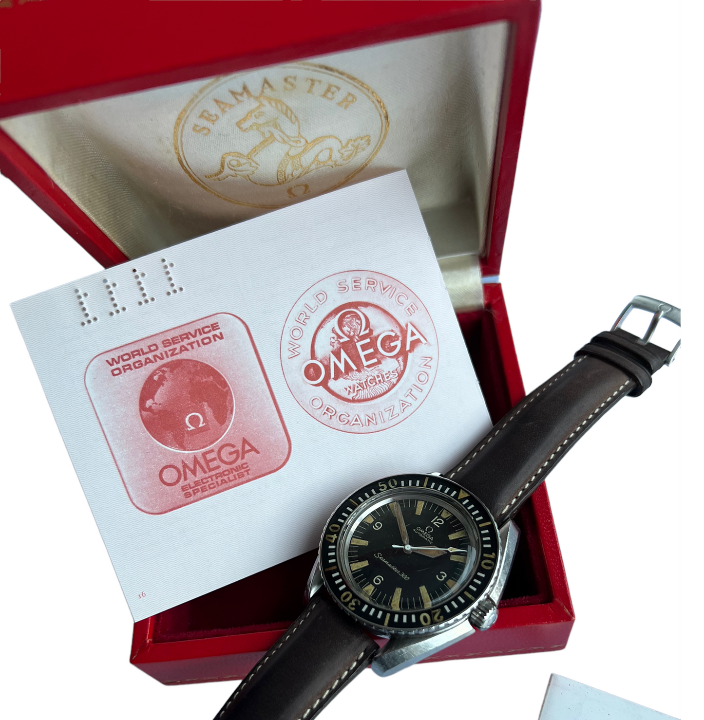 Omega Seamaster 300 Ref. 165.024 in Excellent Collector Condition, box & Archives Extract
