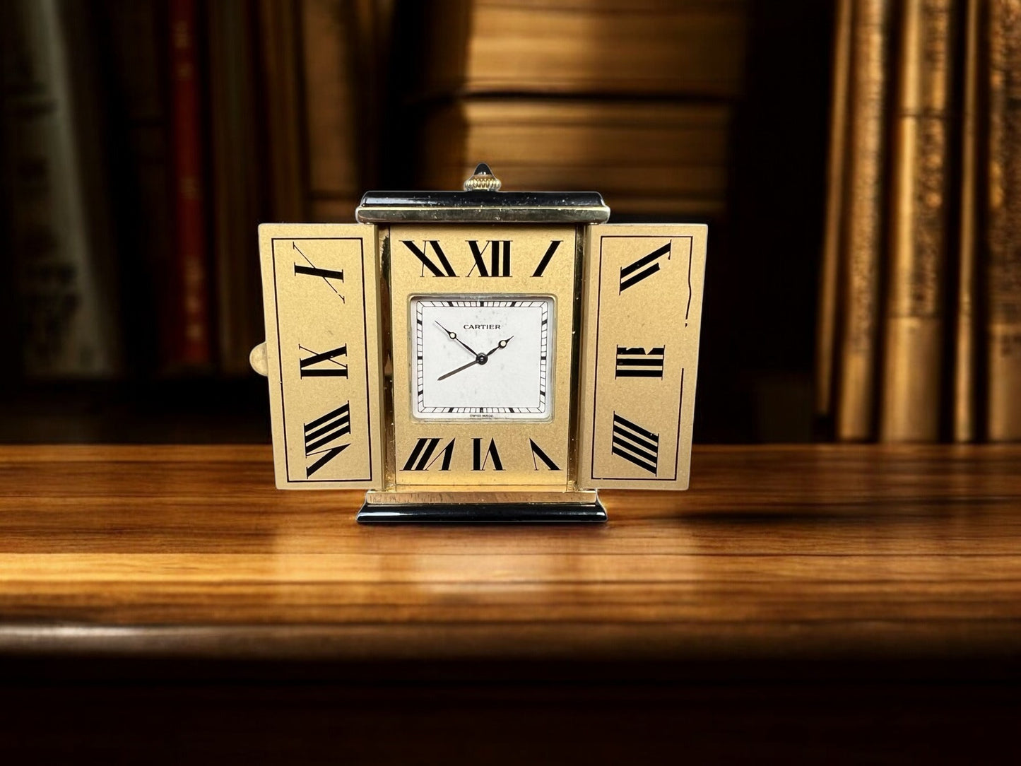 Cartier Rare Desk Clock with Cartier certificate and box