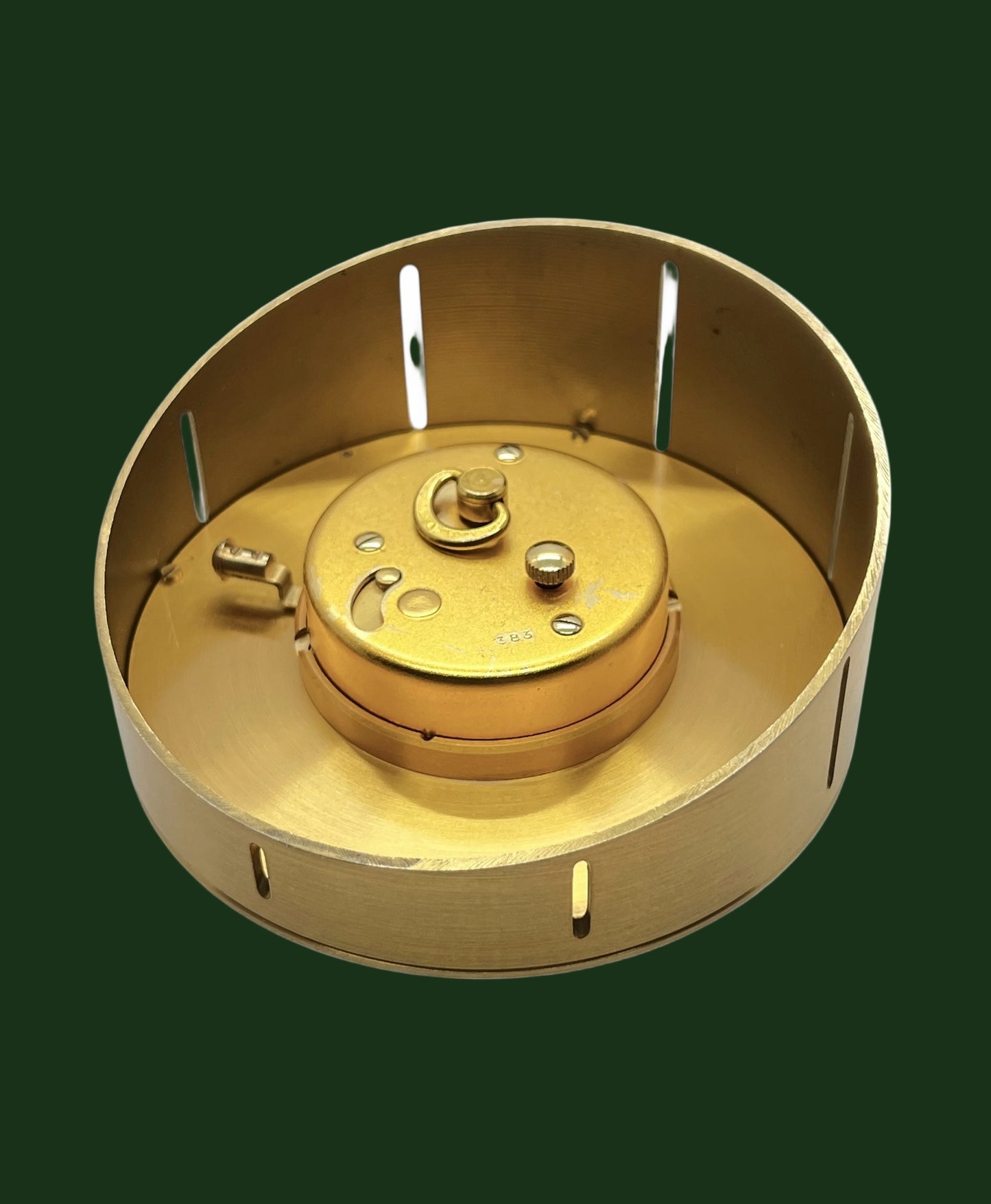 Jaeger-LeCoultre Vintage brass manual wind 8 day going desk clock with date