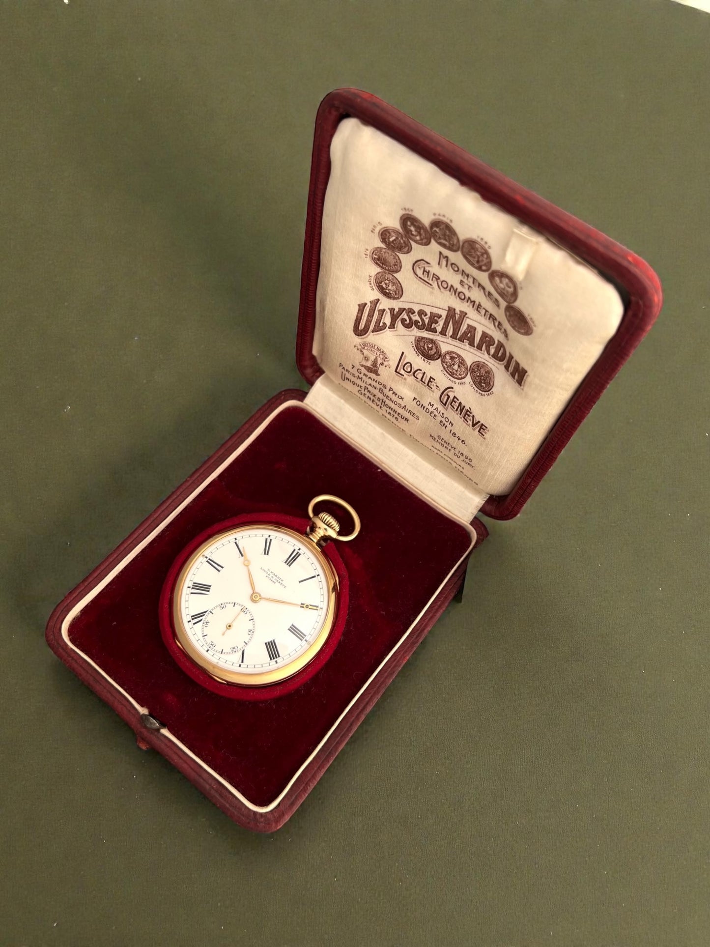 Ulysse Nardin 18k Gold Open Face Pocket Watch