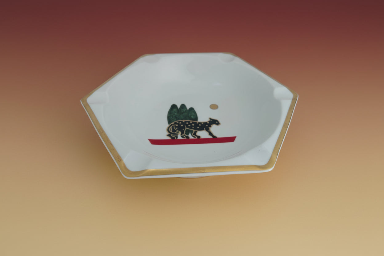 Cartier Rare Panthère Limoges Porcelain Dish / Vide-poche / Tray 1986