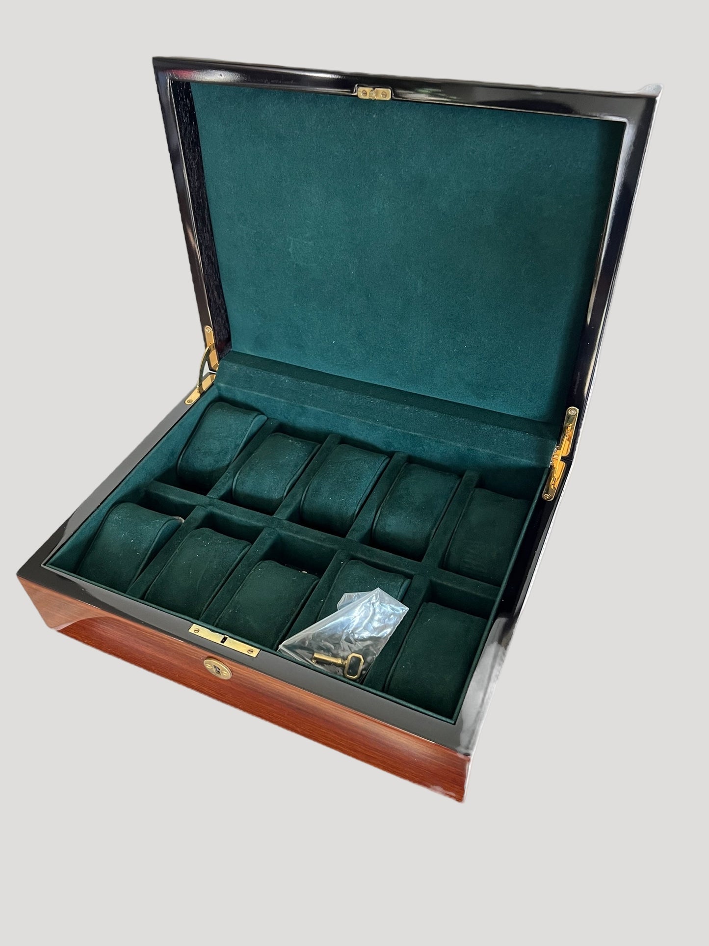 Woden Large Box/ Boite / Schachtel / Scatola for 10 watches with key