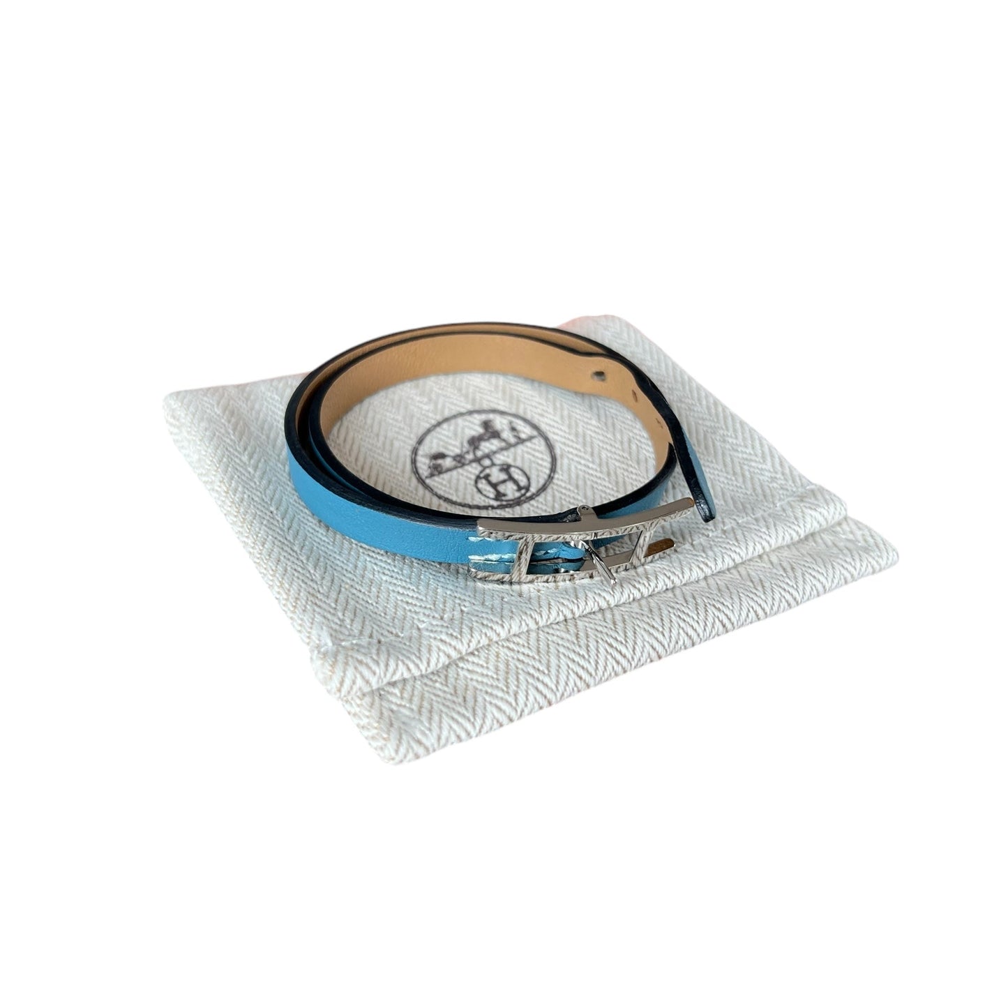 Hermès New Blue Bracelet / Band / Strap Double Tour in its Hermès Box