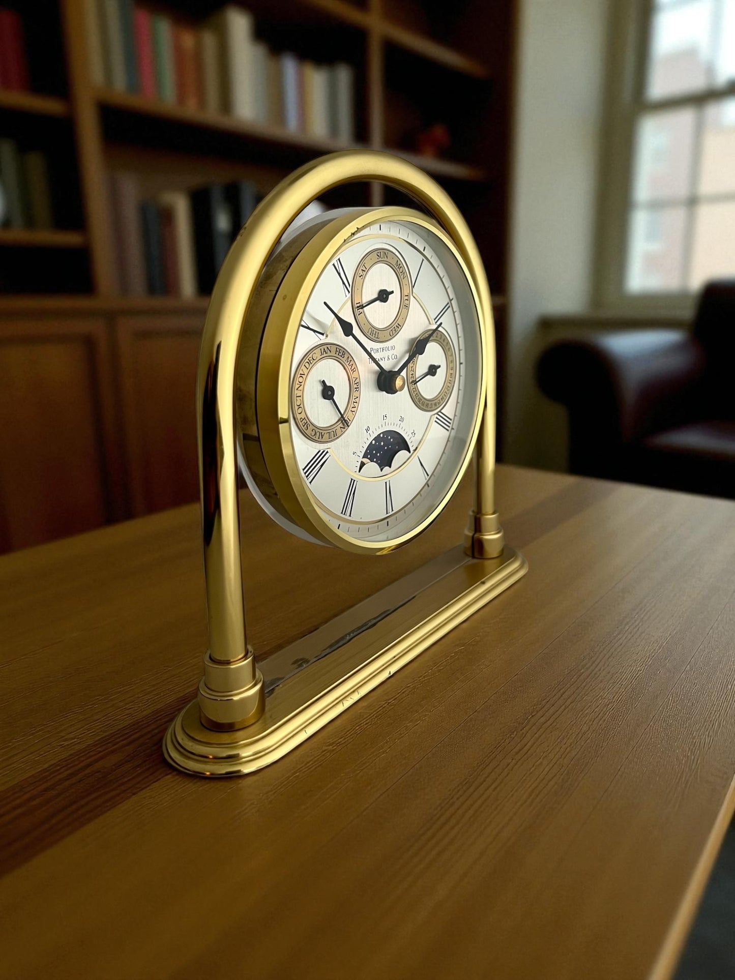 Tiffany & Co Moon Phase Table Clock /Horloge de table/Tischuhr ca 1980