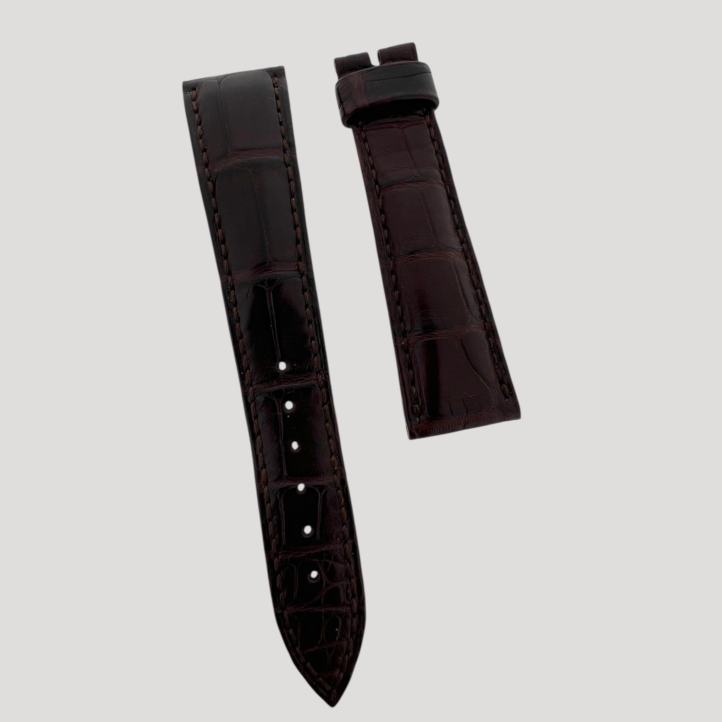 Breguet New Brown Bordeaux Croco Leather Bracelet/Band/Strap 20 mm