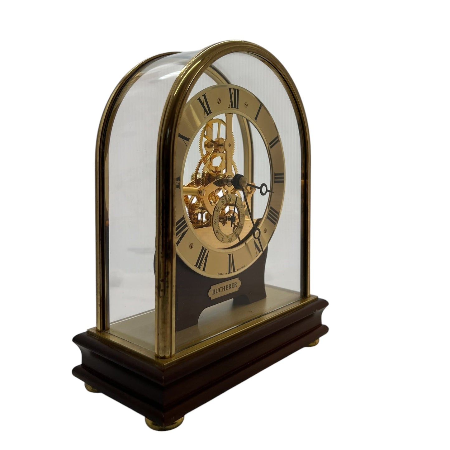 Bucherer Skeleton Table Clock /Horloge de table/Tischuhr Rare ca 1980