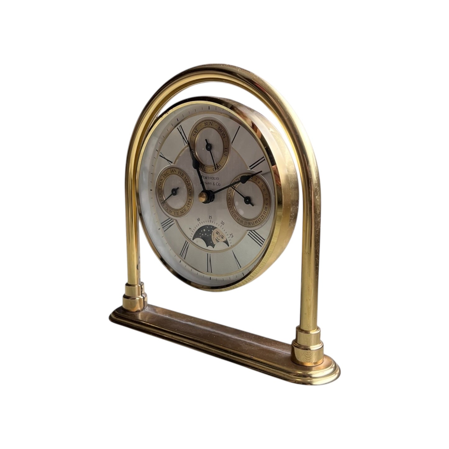 Bucherer Moon Phase Table Clock /Horloge de table/Tischuhr ca 1980