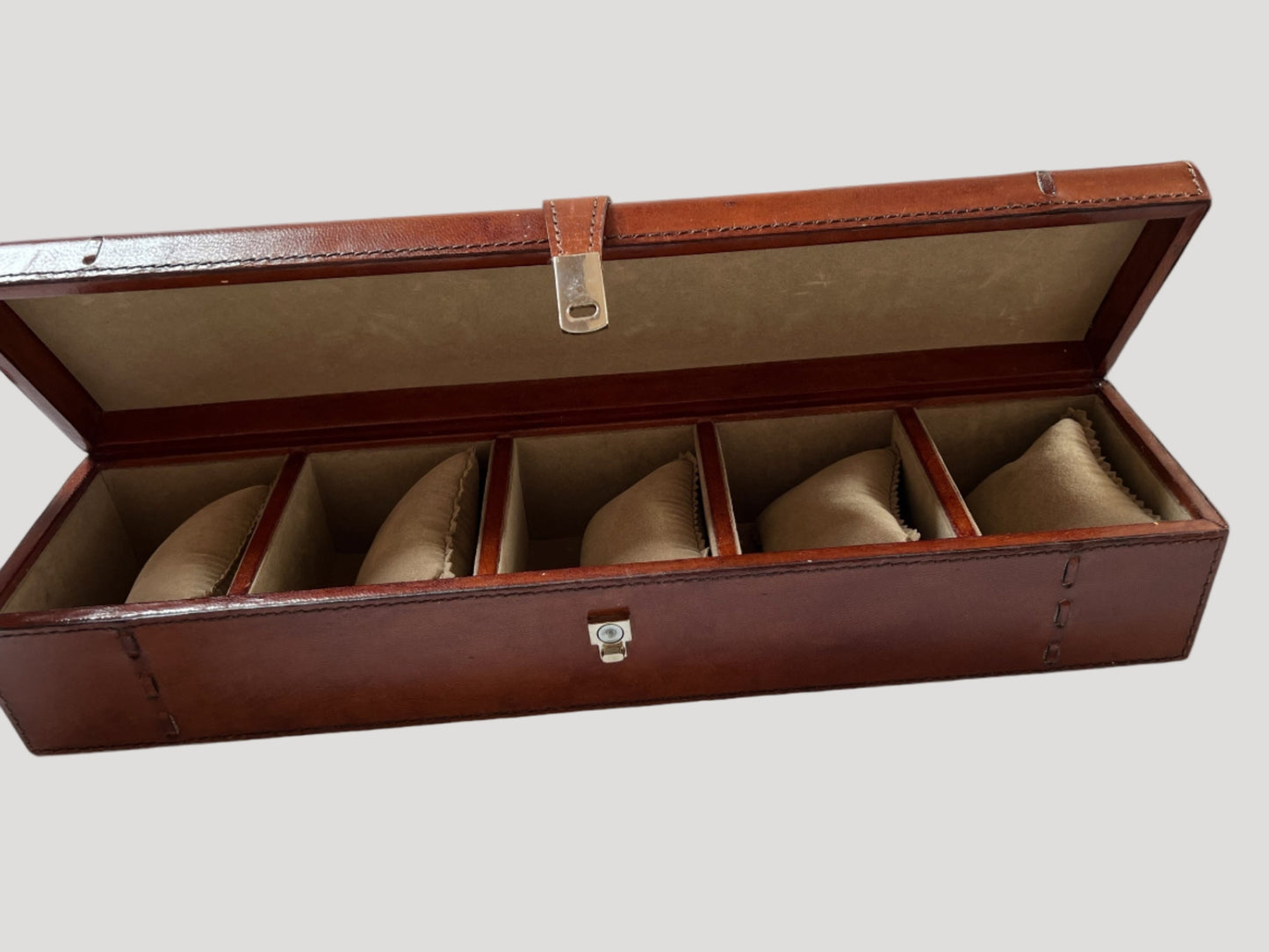 Handcrafted 5 watches High Quality Custom made Leather Box/ Schachtel