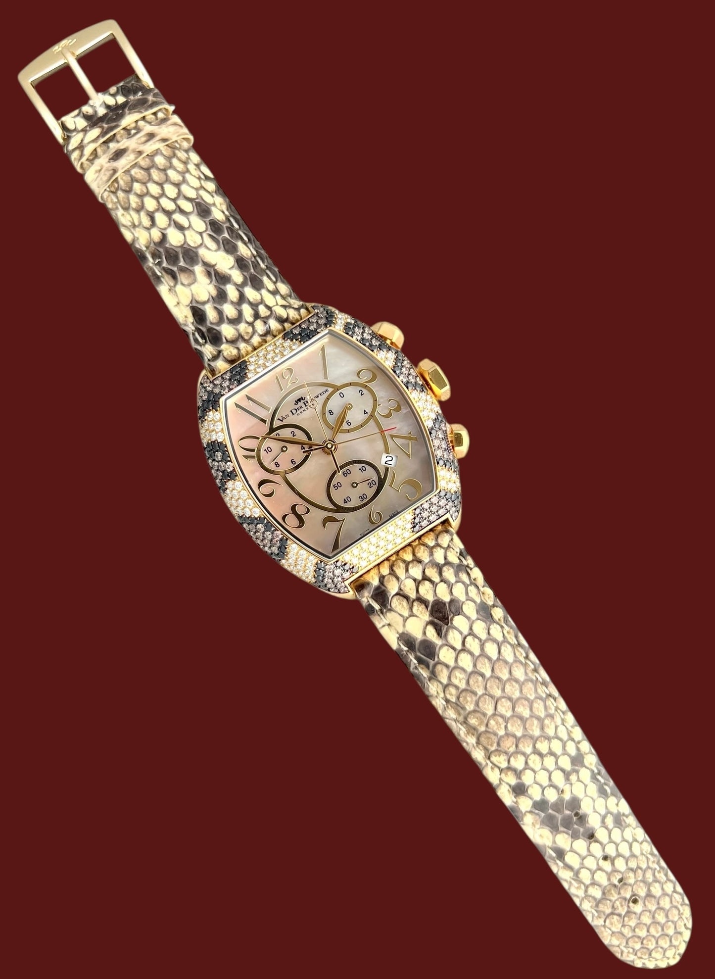 Van der Bauwede Magnum Chronograph Saphirs & White and Black Diamonds NEW