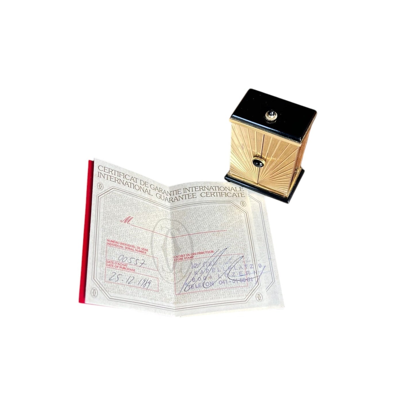 Cartier Rare Desk Clock with Cartier certificate and box