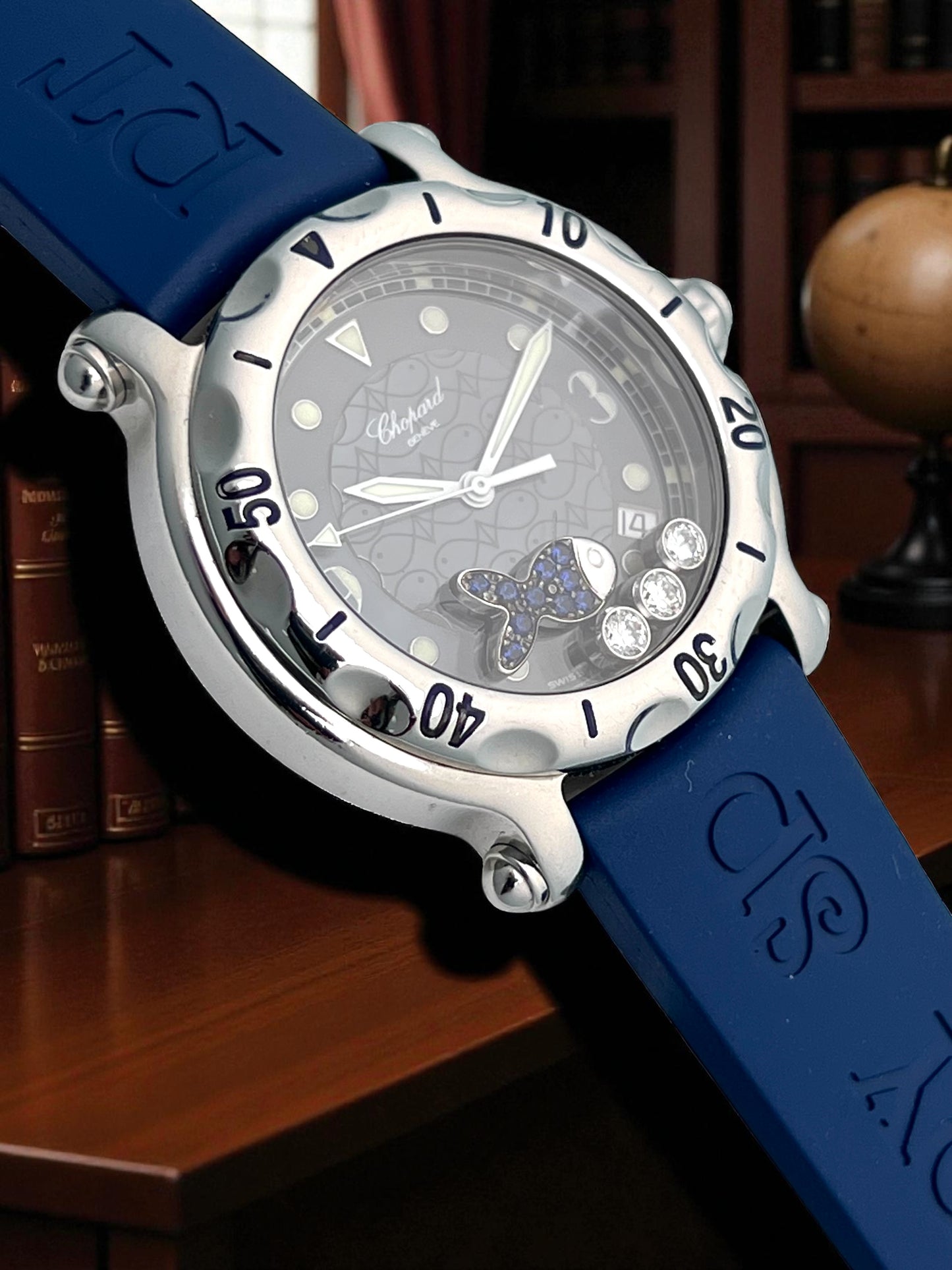 Chopard Happy Sport Blue Sapphire Fish Ref. 288.347-3005 Rare