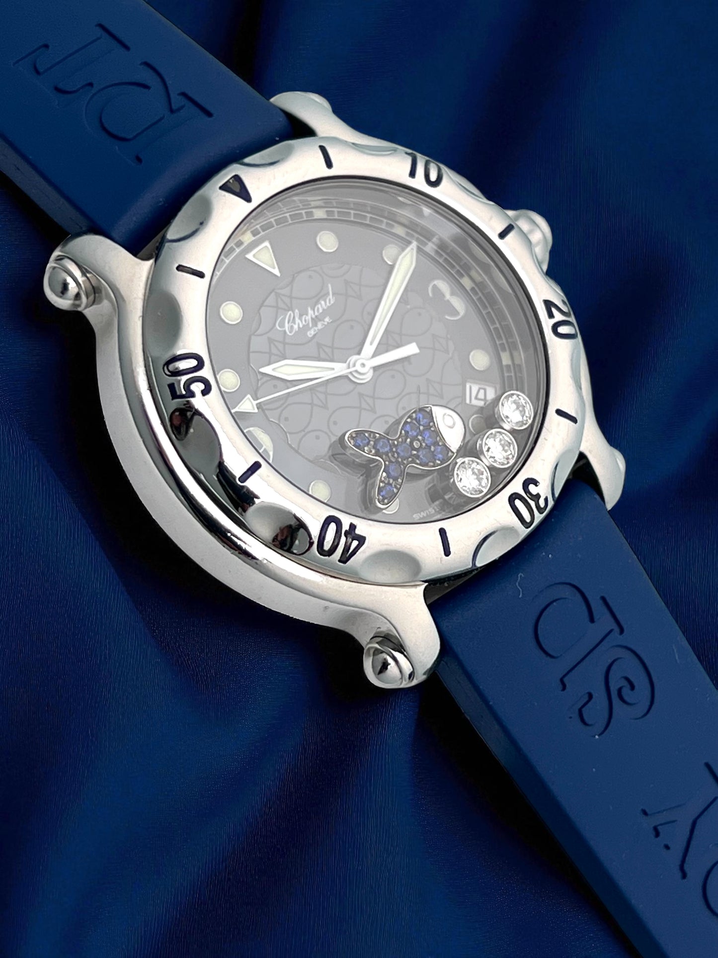 Chopard Happy Sport Blue Sapphire Fish Ref. 288.347-3005 Rare