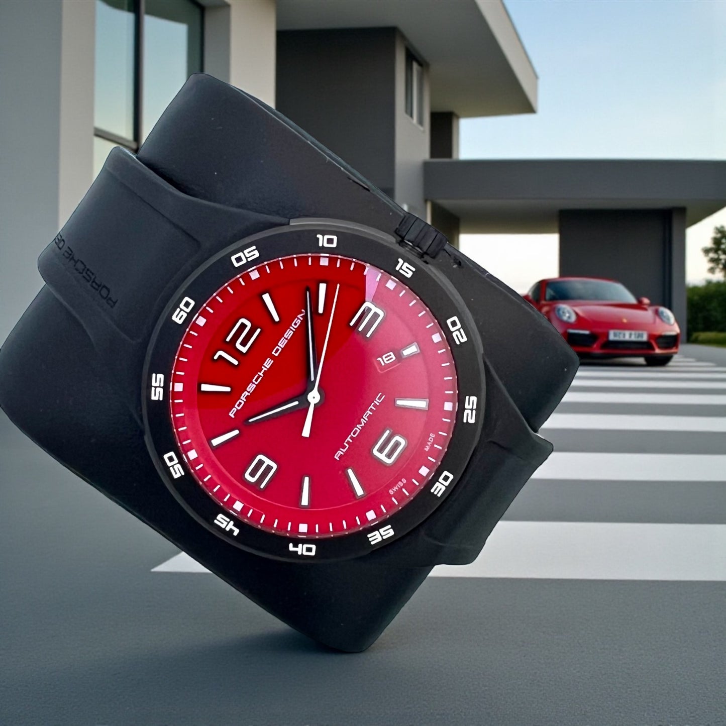 Porsche Design Red Racing Dial Automatic, New Full Set