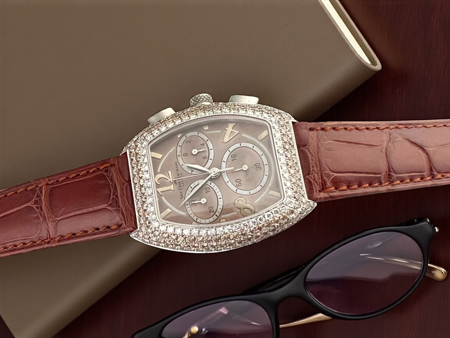 Van Der Bauwede Genève silver full diamonds Discontinued New Full Set